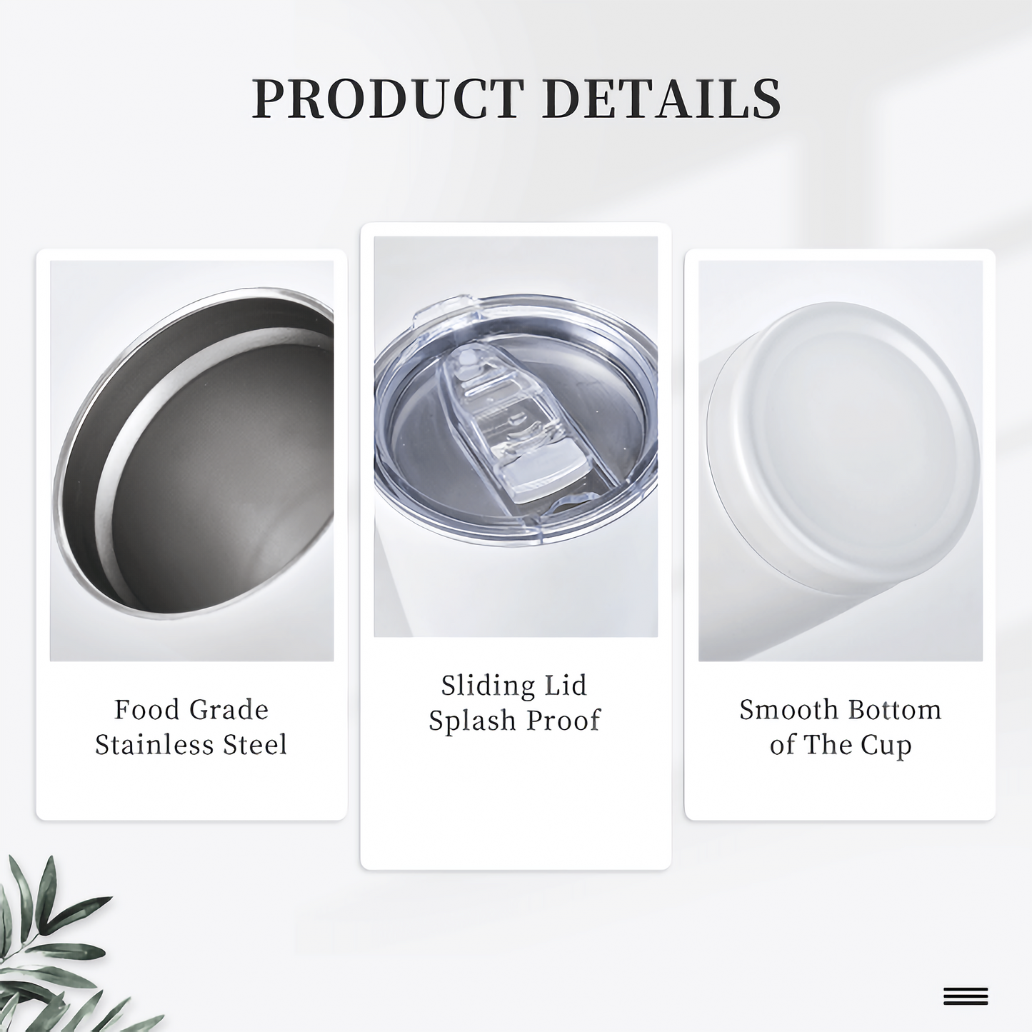 Stainless Steel Straw Lid Cup