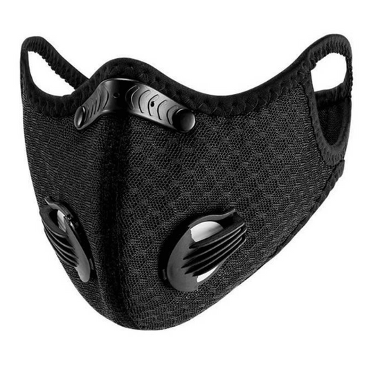 Performance Sports Face Mask with Activated Carbon Filter and Breathing Valves